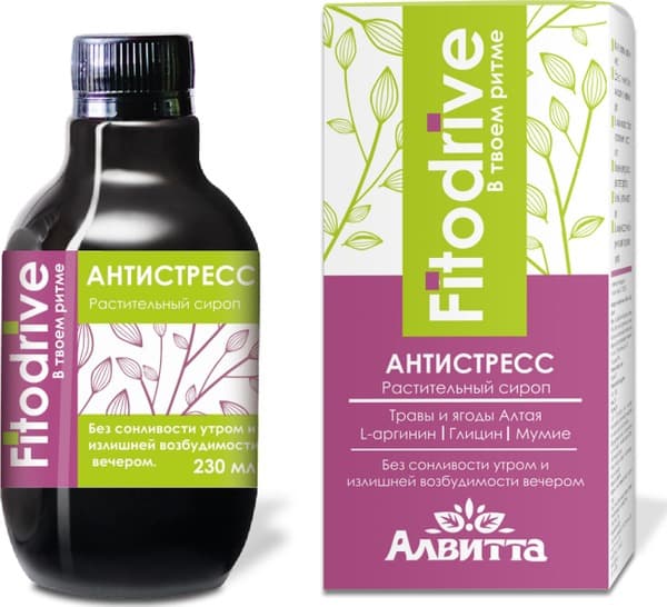 Altai Anti-Stress Syrup with Mint &amp; Motherwort - Fitodrive (230ml)