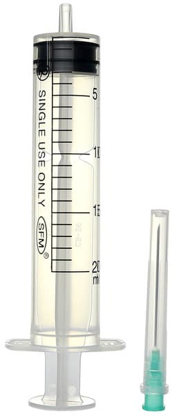 Sterile Disposable 3-Part Syringe, 20ml