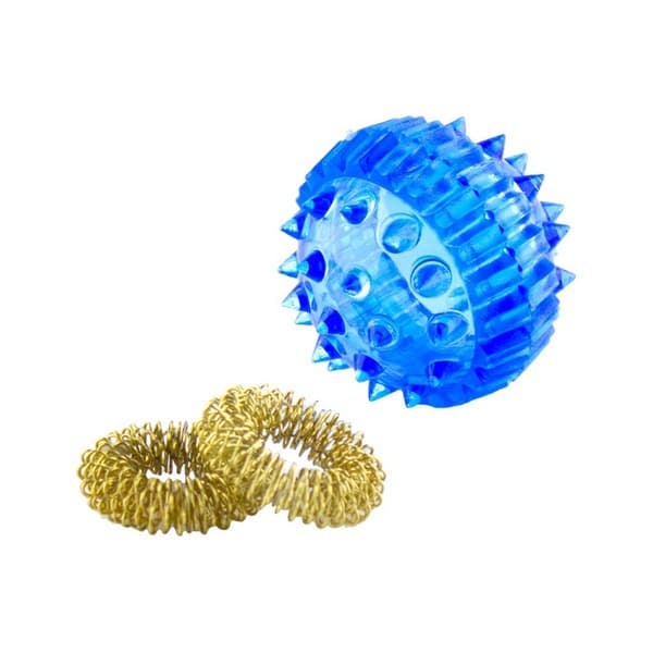 Su-Jok Therapy Ball Massager (Blue, Double Ring)