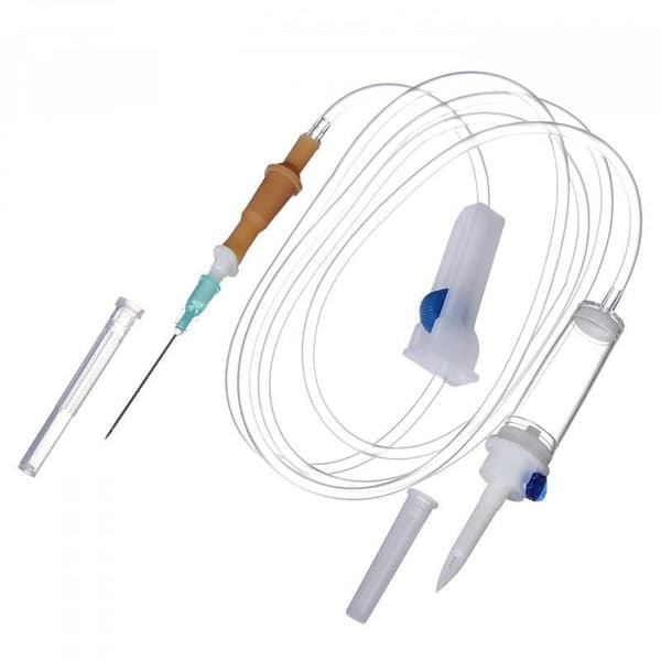 IV Infusion Set with Plastic Spike, 21G Needle (0.8mm x 40mm, 150cm Length), 10-Pack