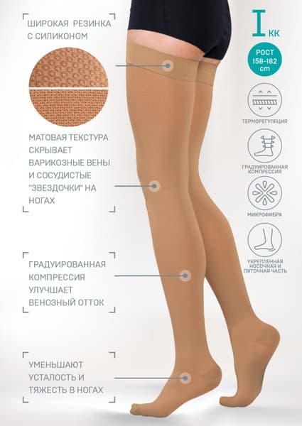Tonus Elast Compression Stockings - Dark Beige, Class 1