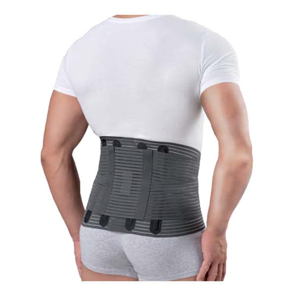 ORTO Professional AWA 192 Adjustable Lumbar Support Belt with Removable Pelot &amp; Elastic Strap - Gray, Medium