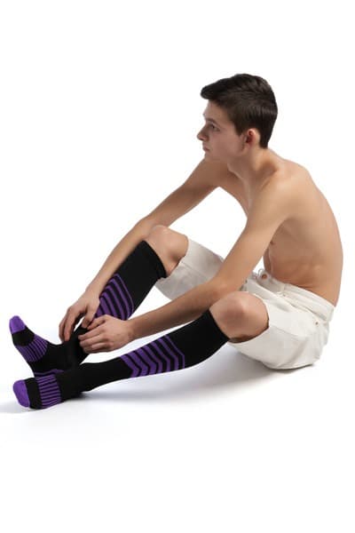 Compression Socks: Black &amp; Purple - Red Heat
