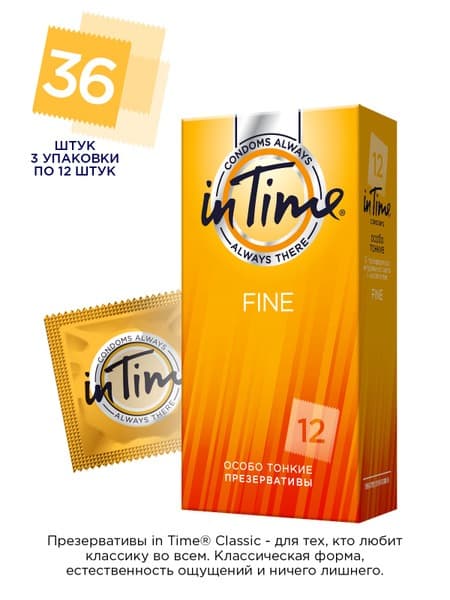 IN TIME Fine Latex Condoms: Ultra Thin, 36 Count