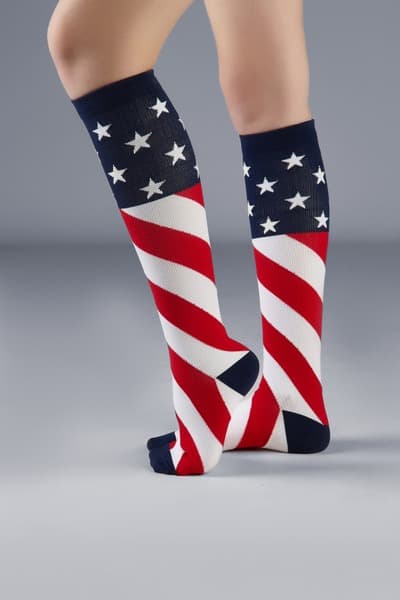 Red Zheara Compression Socks: Red &amp; White