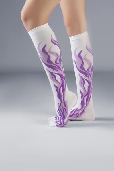 Compression Socks: Red Hot White &amp; Purple