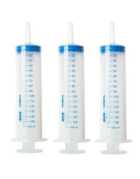 Medical Syringe with Catheter Tip (160ml, 3-Pack)
