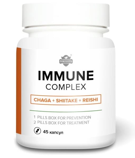 Chaga, Reishi &amp; Shiitake Immune Support Capsules - 45 x 400mg Forte Vita #20