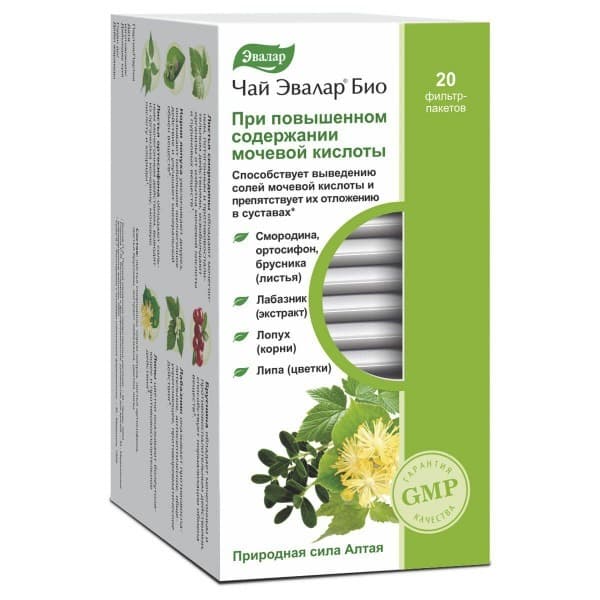 Evalar Bio Tea for High Uric Acid: 20 Filter Bags