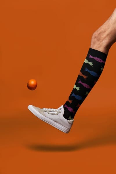 Compression Socks - Black &amp; Blue - Red Heat