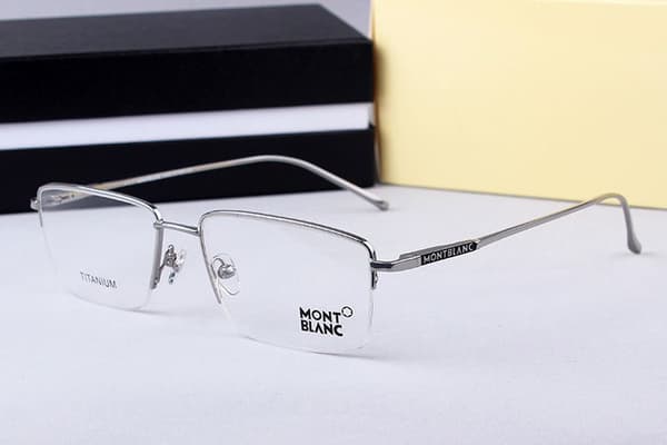 Montblanc MB677 Men's Half-Rim Eyeglass Frames