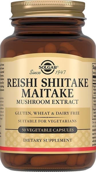Solgar Reishi, Shiitake &amp; Maitake Mushroom Extract Capsules (50 Count)