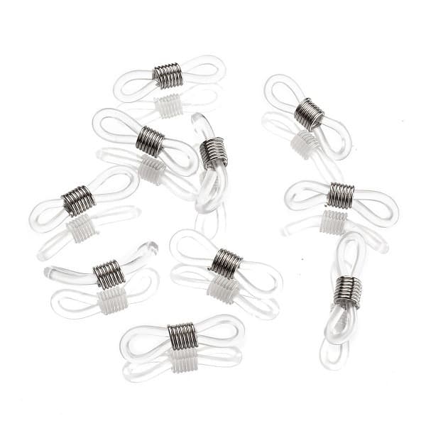 Platinum Silicone &amp; Iron Eyeglass Holders (10 Pack) - 24x7x5mm
