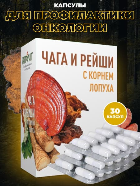 Chaga &amp; Reishi with Burdock Root - 30 Capsules (Galen Farm)