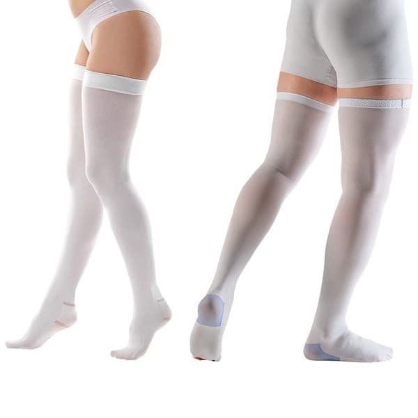 White Compression Stockings, Class 2 Compression