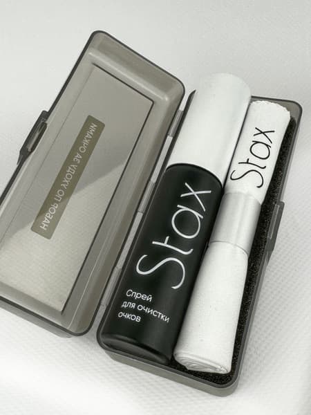 Stax Eyeglass Cleaning Spray &amp; Cloth Kit (30ml, 7.5x9")