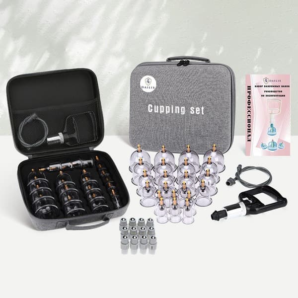 Hijama Cupping Set with Pump: 22-Piece Professional Cellulite Massage Kit
