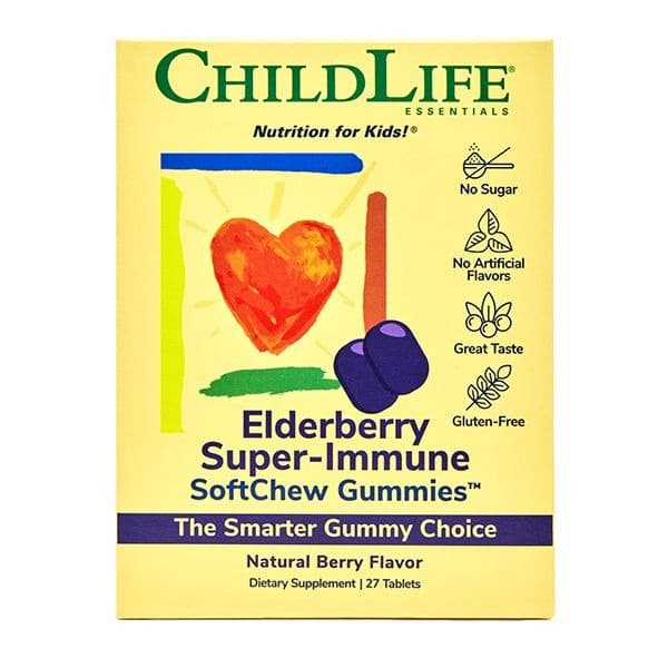 ChildLife Essentials Elderberry Gummies with Vitamin C &amp; D3 for Kids (1+ Years), 27 Count