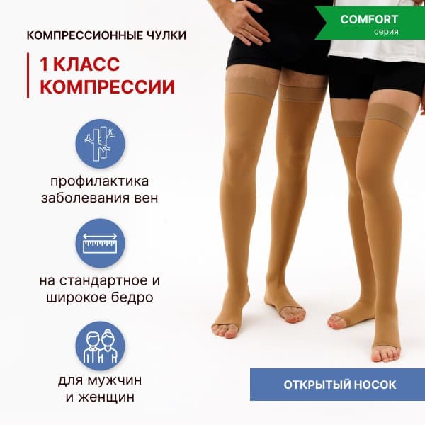 Pionic Beige Compression Stockings (Class 1, 2-Pack)