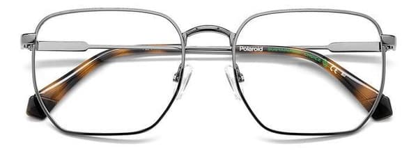 Polaroid PLD D485 KJ1 Grey Metal Square Men's Eyeglass Frames