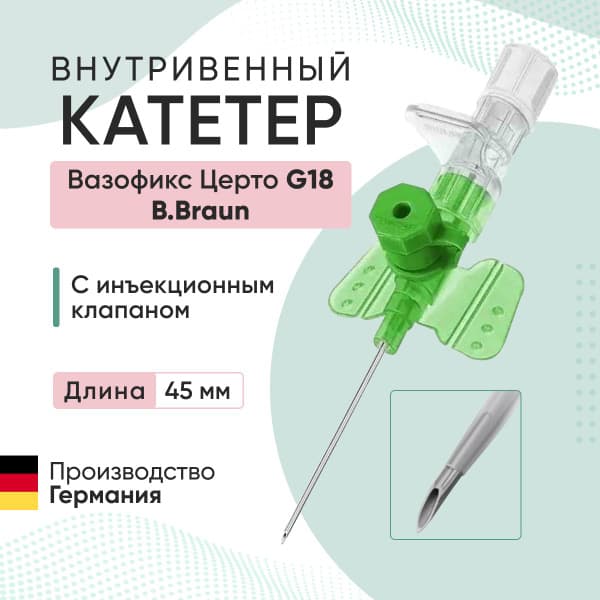 B. Braun Vasofix Certo G18 IV Catheter (45mm)