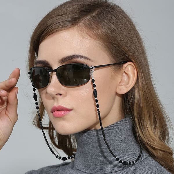 Black Sapphire Eyeglass Chain