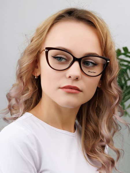 Dackor Women's Cat Eye Eyeglasses Frames - Brown &amp; Gold