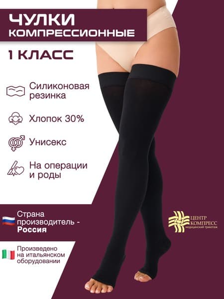 Black Compression Socks (2 Pair, Class 1)