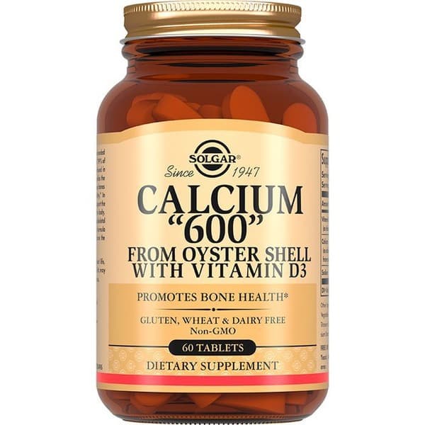 Solgar Calcium 600 (Oyster Shell Calcium), 60 Tablets