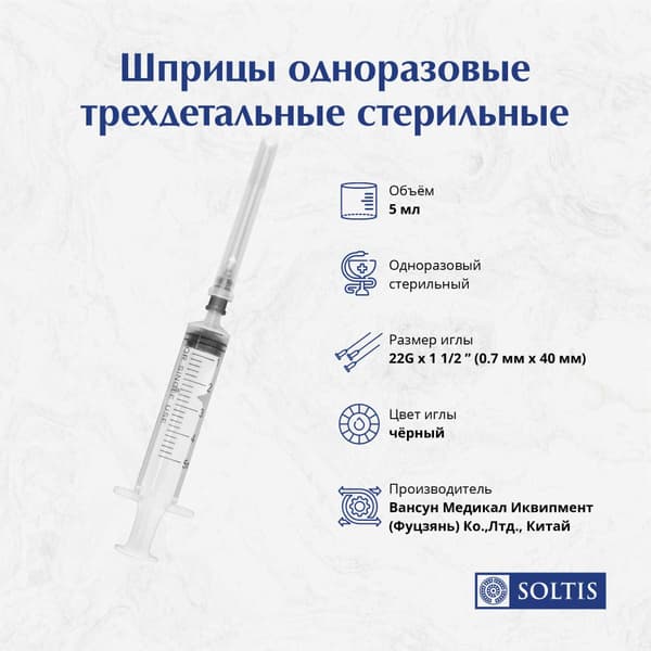 Sterile Disposable Syringes 5ml (200 Pack)