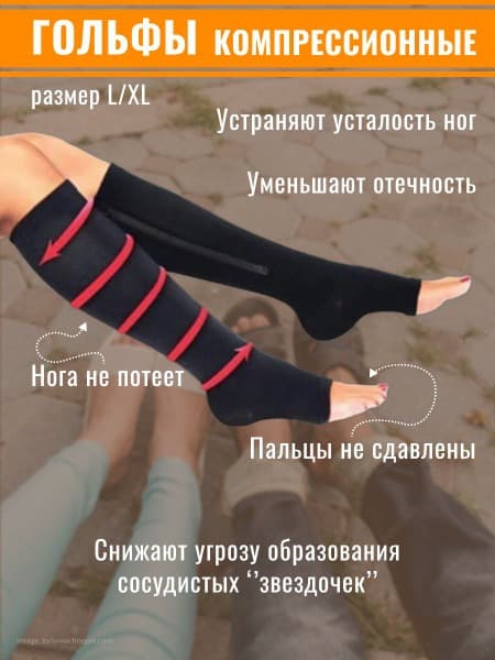Compression Socks, Black, 20-30 mmHg, 2 Pack