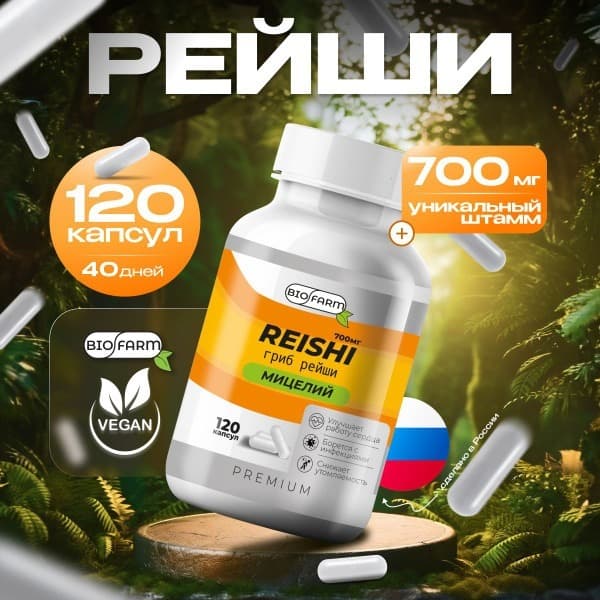 Reishi Mushroom Capsules 700mg: Immune, Heart &amp; Gut Support (120 Count)