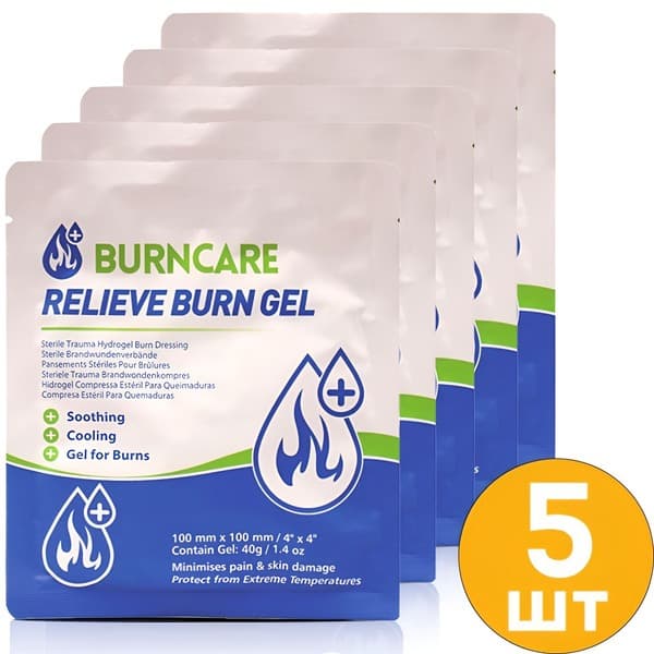 Burn Relief Gel Pad: 10x10cm Cooling &amp; Pain Relieving Hydrogel Dressing