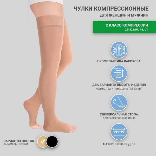 Pionic Beige Compression Stockings (Class 2, 2 Pack)