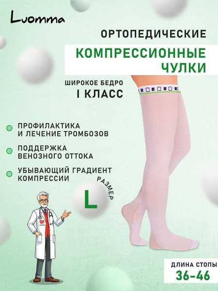 Luomma Idealista White Compression Stockings (Class 1)