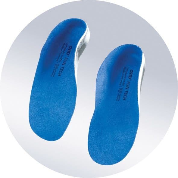 Kids' Orthotic Insoles with High Sides (Sizes 25-26, Blue)