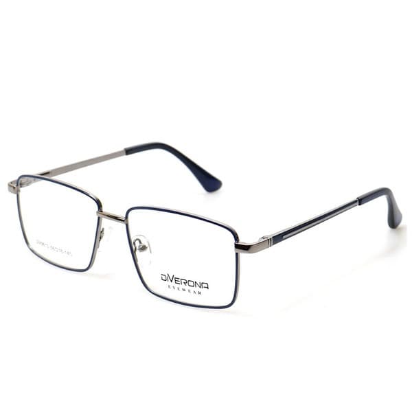 Men's Blue Metal Rectangular Eyeglass Frames - Jlur Optic 02021779