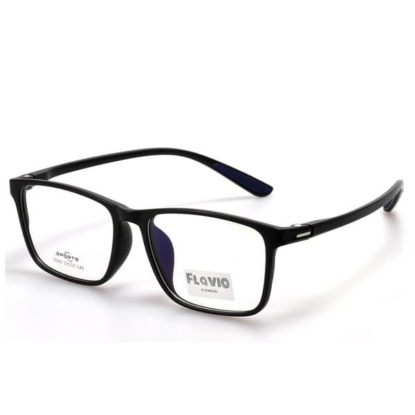 Men's Black Rectangular Plastic Eyeglass Frames - Jlur Optic 02024033