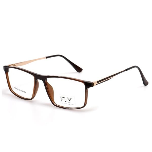 Men's Brown Rectangular Plastic Eyeglass Frames - Jlur Optic 02023287