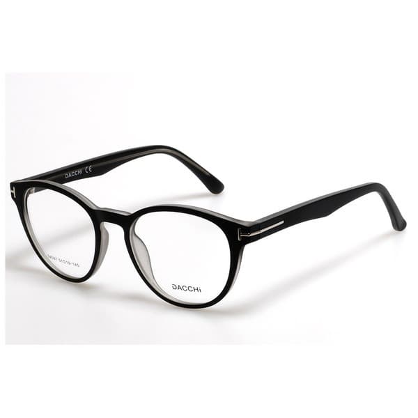 Unisex Round/Panto Black Plastic Eyeglass Frames - Jlur Optic 02024505