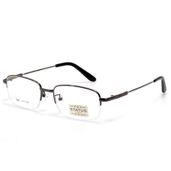 Men's Gray Metal Half-Rim Rectangle Eyeglasses - Jlur Optic 02022639