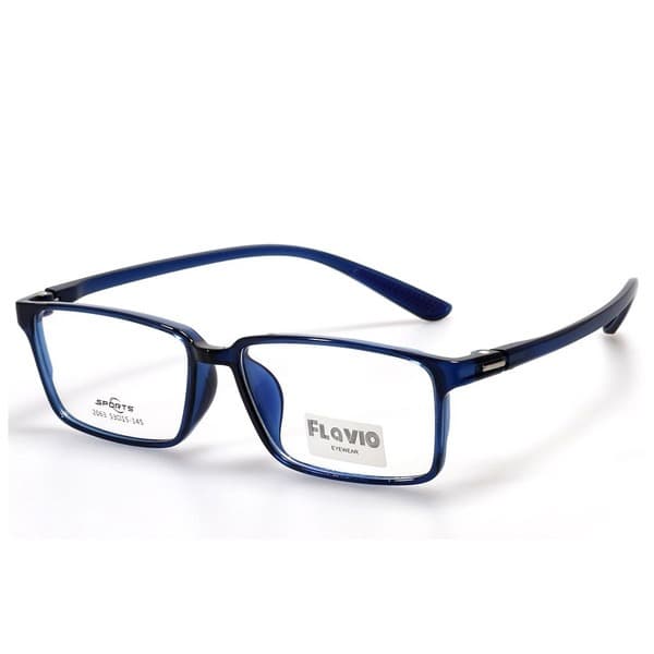 Men's Blue Rectangle Plastic Eyeglass Frames - Jlur Optic 02024040