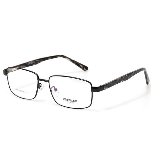 Men's Black Metal Rectangular Eyeglass Frames - Jlur Optic 02023639