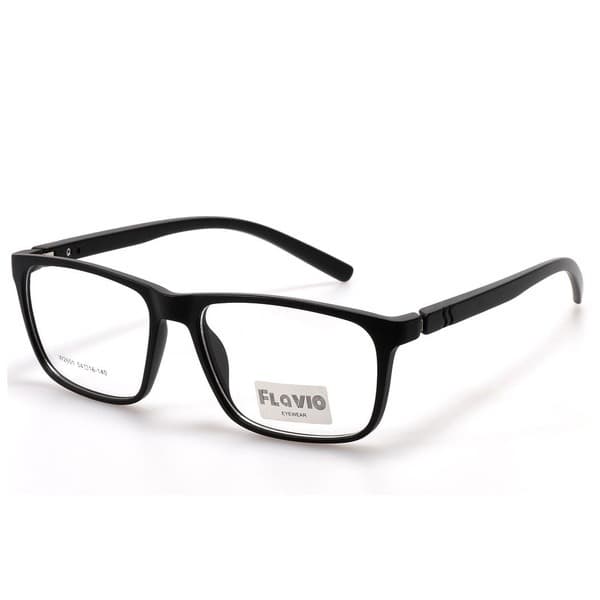 Men's Black Rectangular Plastic Eyeglass Frames - Jlur Optic 02022353