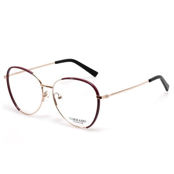 Women's Burgundy Metal Butterfly/Dragonfly Rimmed Eyeglass Frames - Jlur Optic 02023554