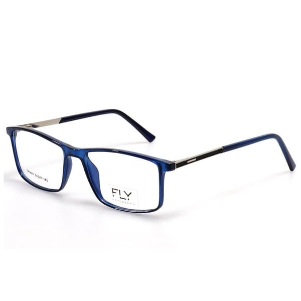 Men's Blue Rectangle Plastic Eyeglass Frames - Jlur Optic 02023303