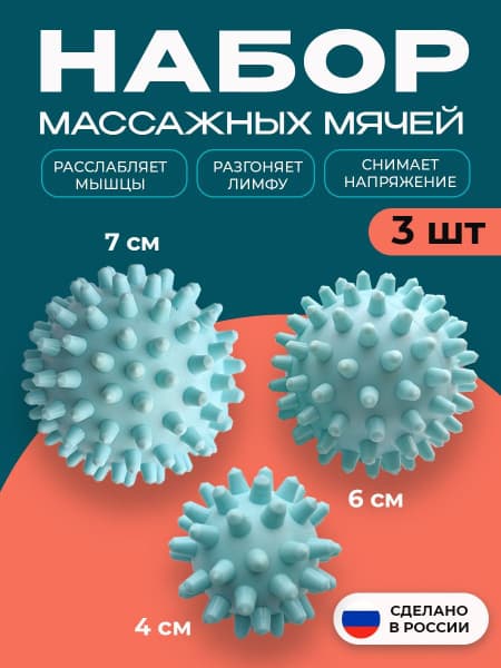 3-in-1 Spiky Massage Ball Set: Back, Neck &amp; Body Myofascial Release (MFR)