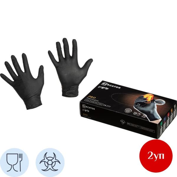 Black Nitrile Gloves (50 Pairs) - Medium &amp; Large - GOGRIP