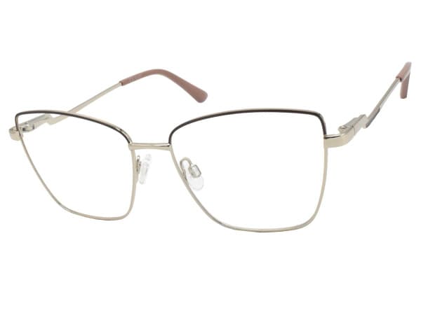 Women's Glory 142 Brown Metal Eyeglass Frames