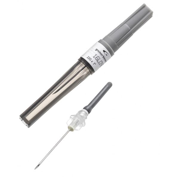 Vacuette 22G Double-Ended Medical Needle (Black, Visio Plus, 100-Pack)